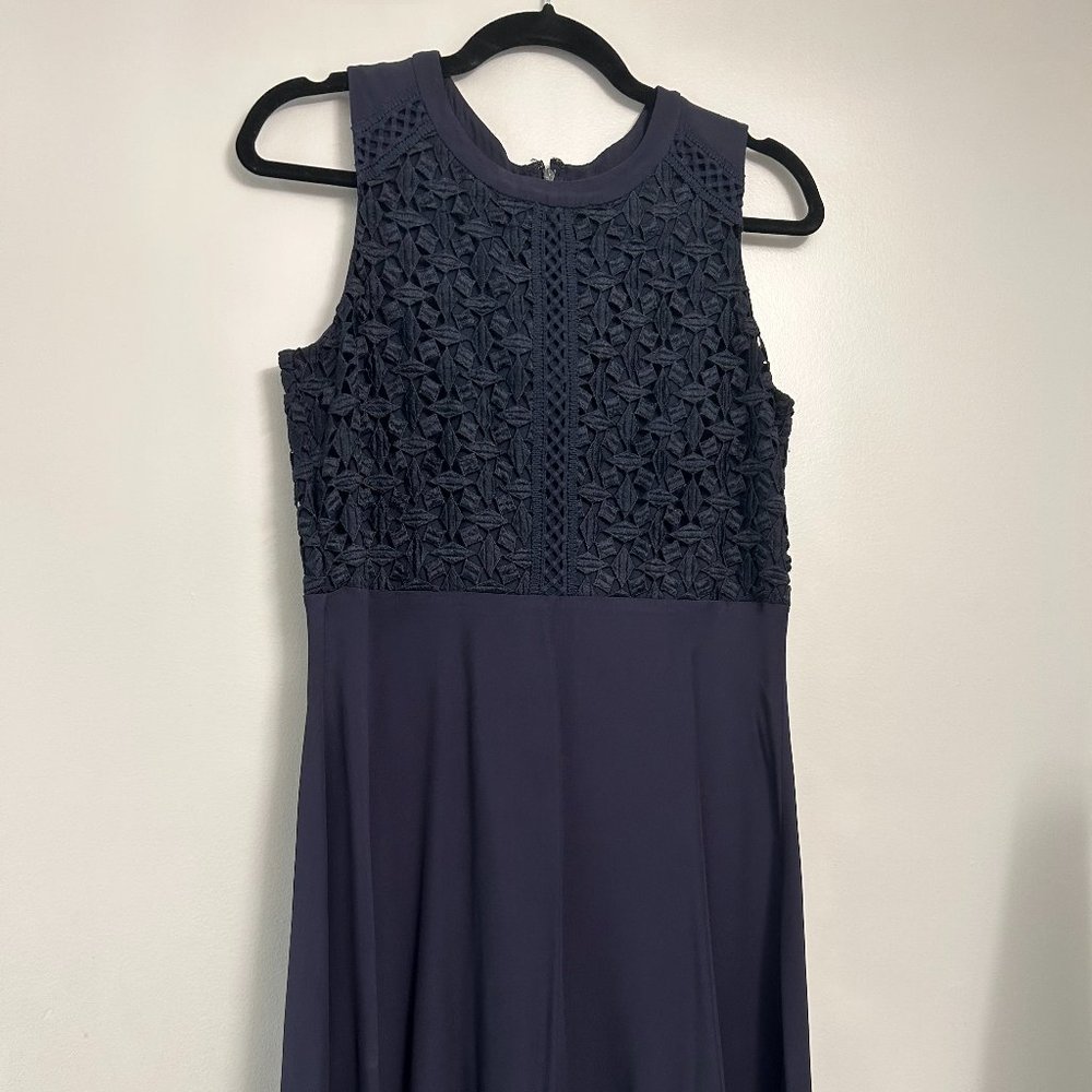 Ann Taylor Skater Dress w/ Fitted Lace Bodice and Flared Skirt